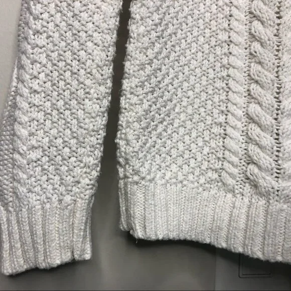 Zara White Knit Crew Neck Sweater Size Small - Picture 7 of 9